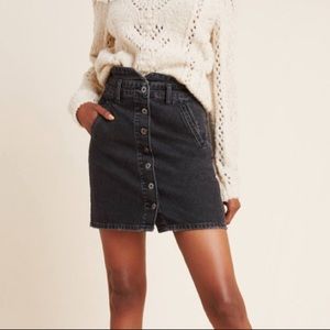 NWT Anthropologie black denim skirt.